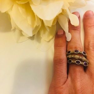 💗Single or stackable gold and purple rings!